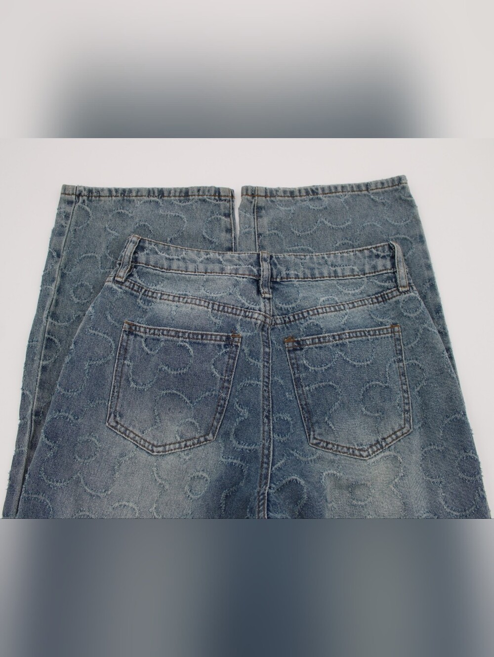 Fashion Nova Flower Power Jacquard Wide Leg Jeans Size 3 - Picture 2 of 8